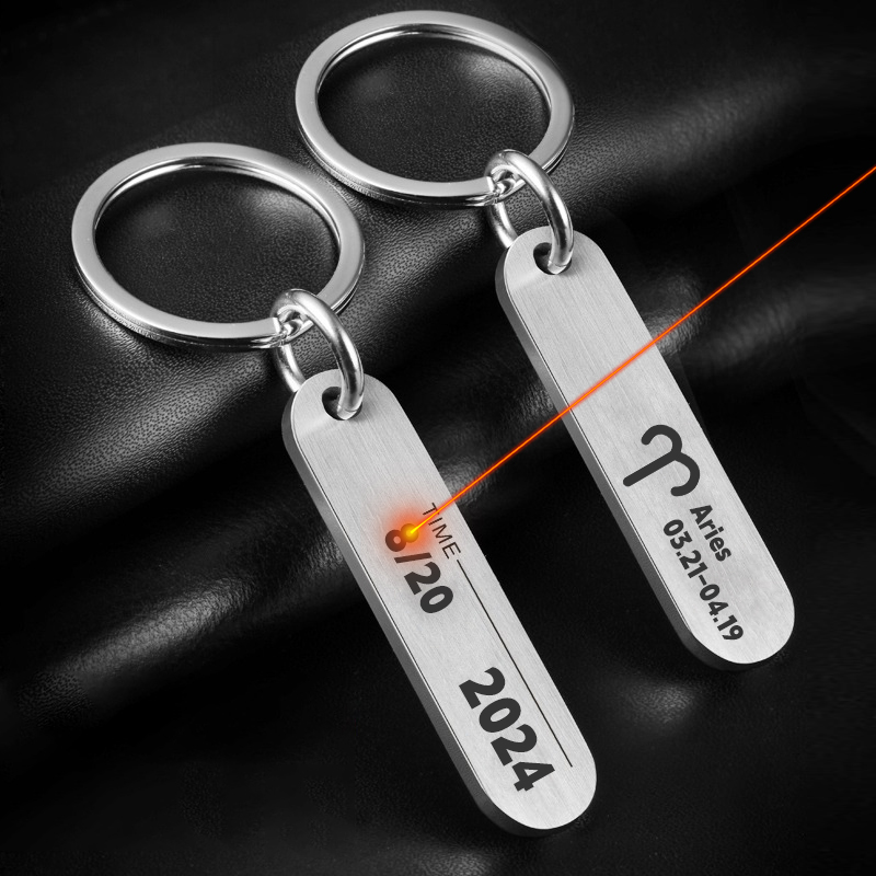 Initial Ring Custom - Spersonalizowane breloczki do kluczy z grawerowanym