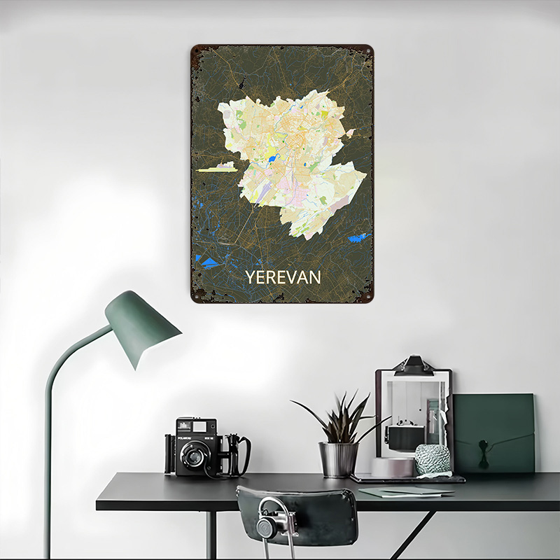 Mapa miasta Erevana, blaszany  – Custom Map Poster recenzja i cena