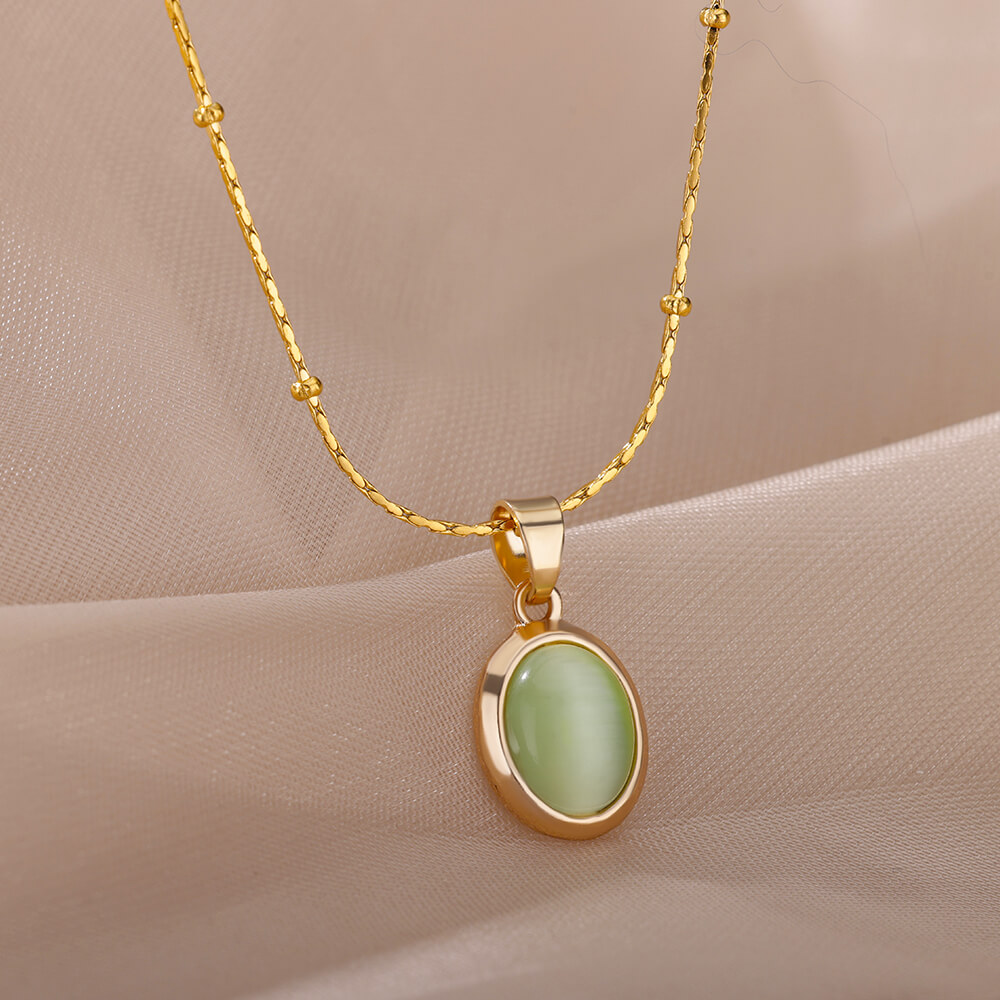 Modny kamień opalowy owalny na – Birth Flower Necklace recenzja i cena