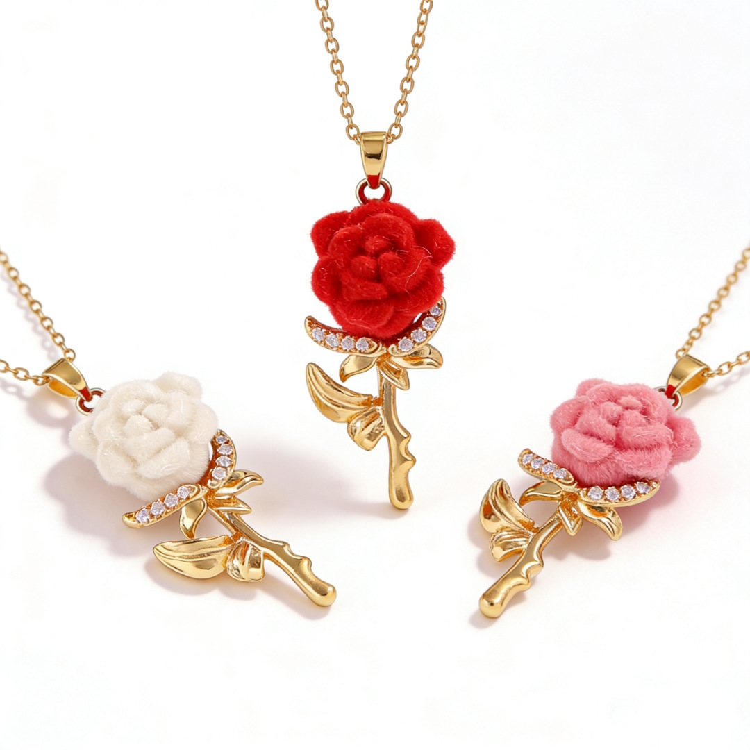 Damski naszyjnik z różą i fran – Birth Flower Necklace recenzja i cena