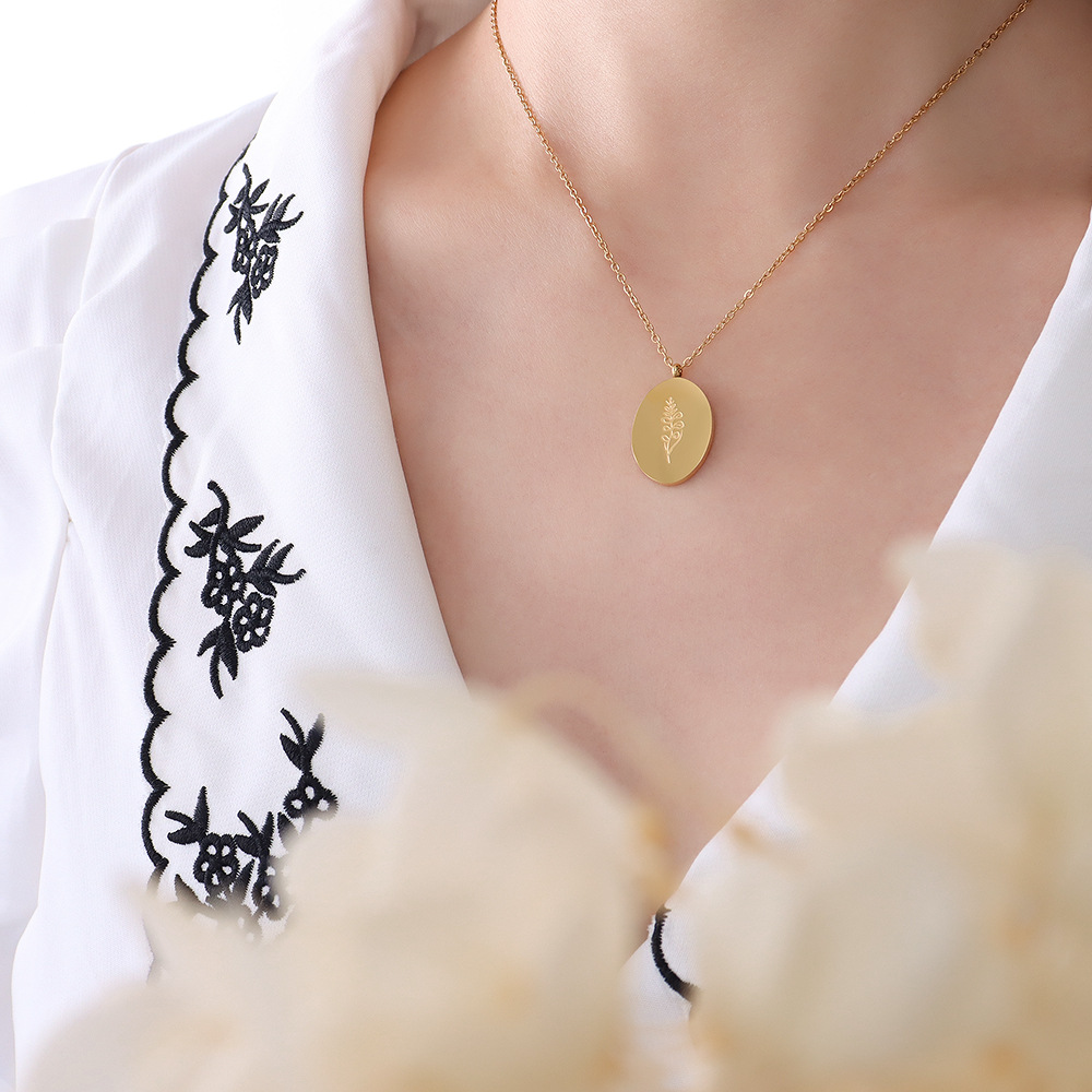 Ins nowa stal nierdzewna dwust – Birth Flower Necklace recenzja i cena