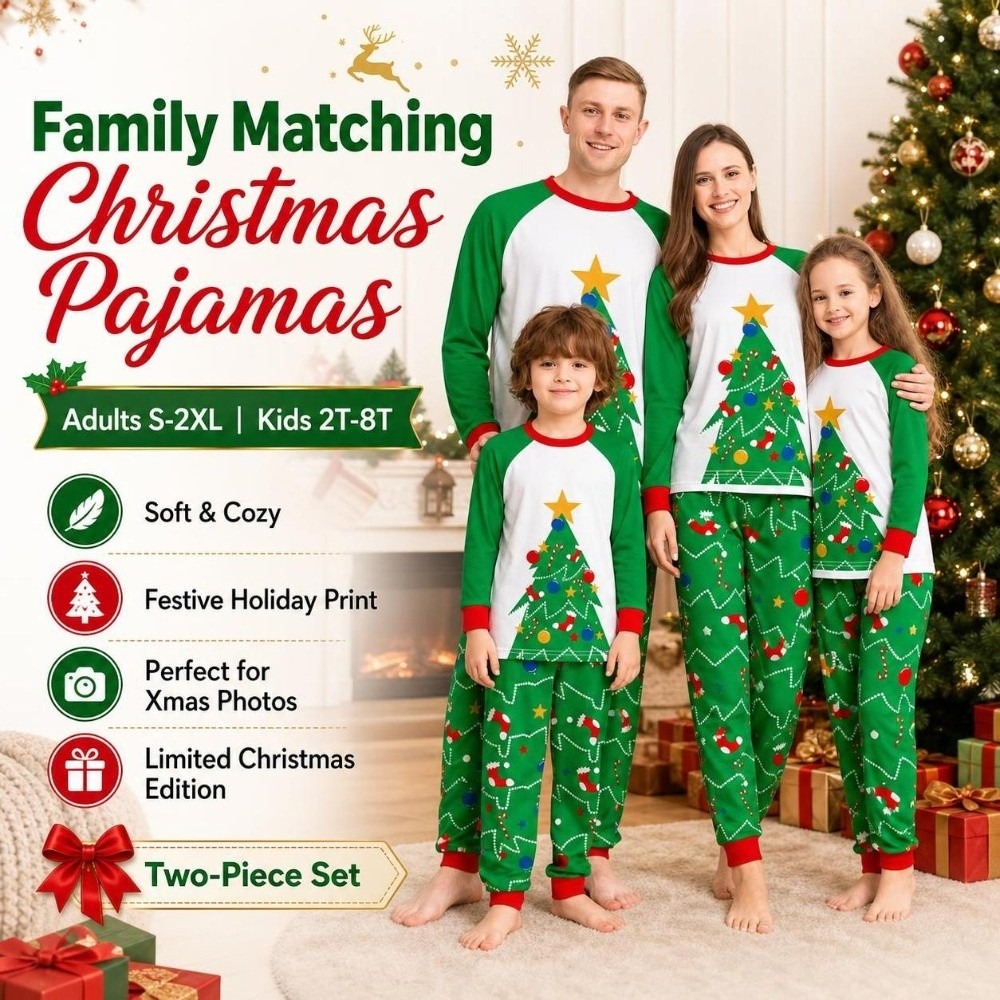 Zestaw świątecznych piżam z dł – Family Tree Print recenzja i cena