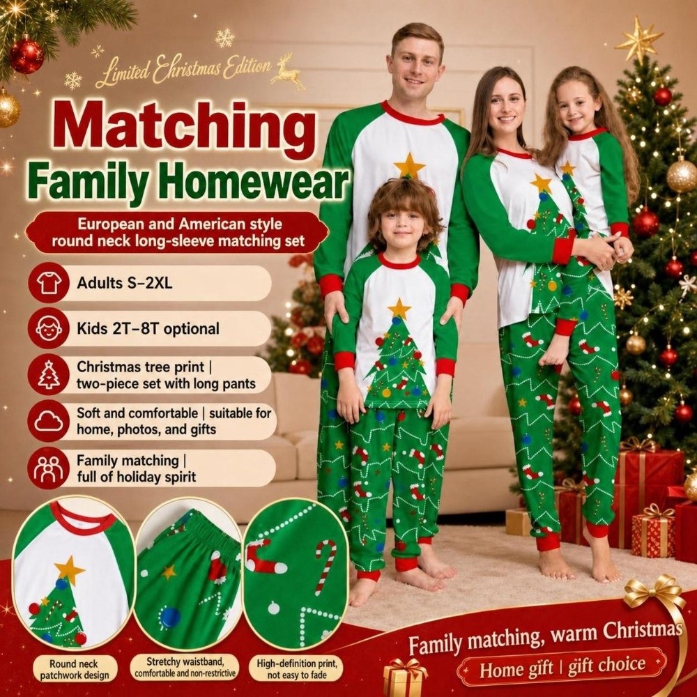 Zestaw świątecznych piżam z dł – Family Tree Print recenzja i cena